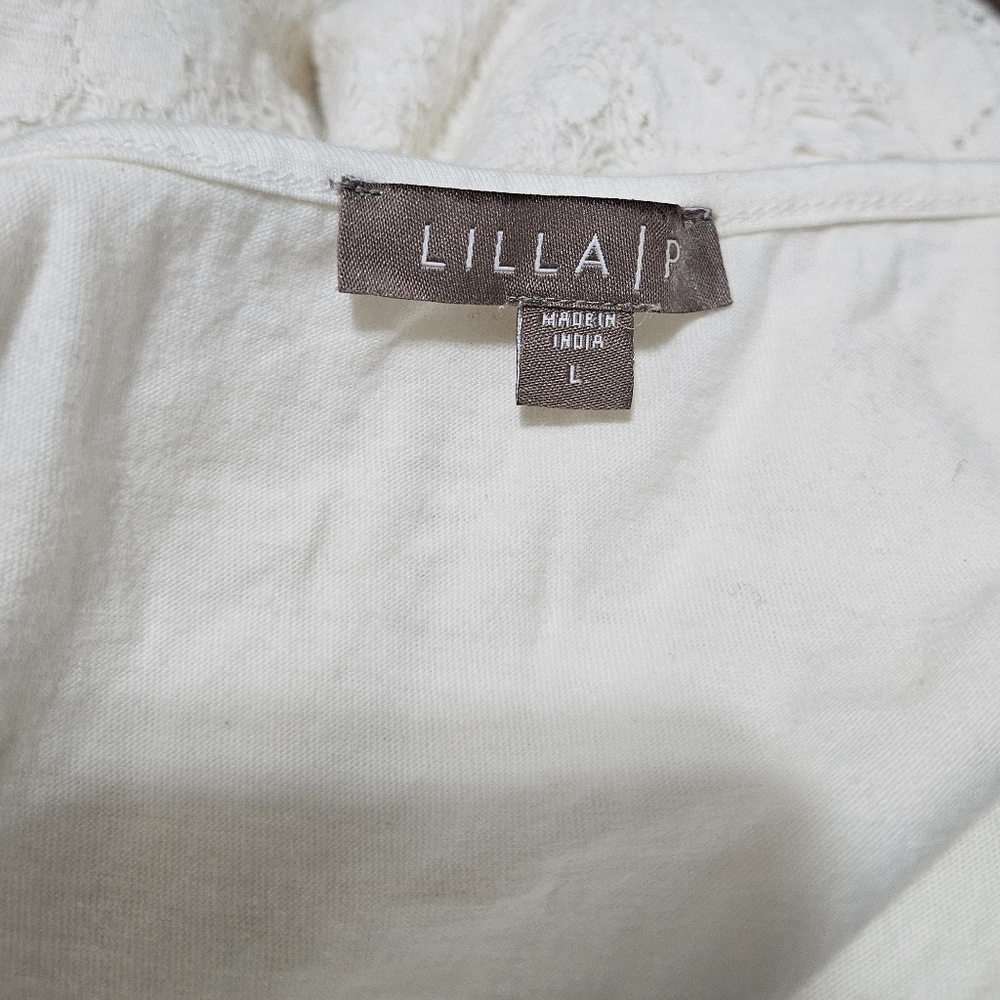 Lilla P Lace Pullover Short Sleeve Top - Picture 10 of 11